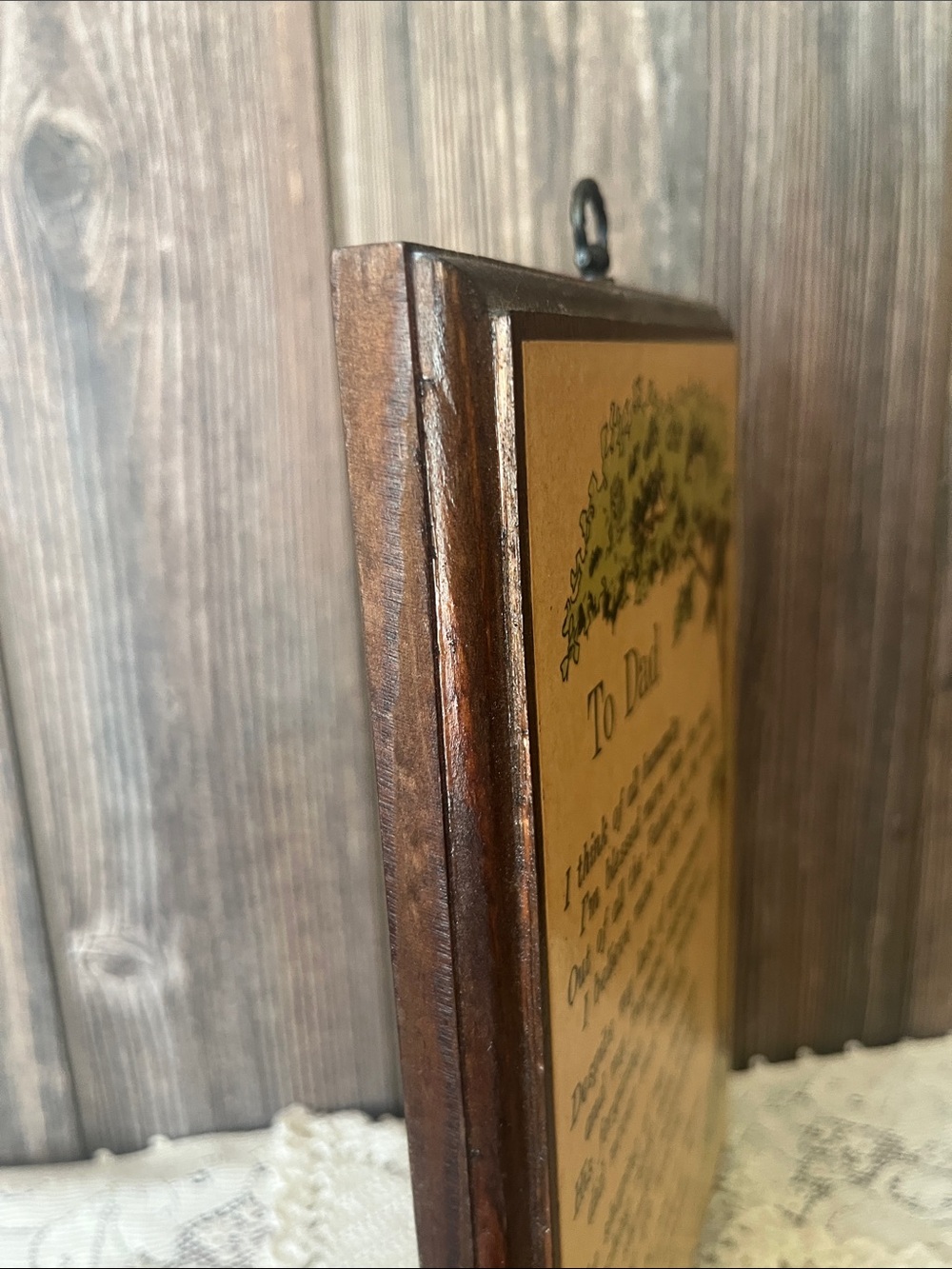 Vintage 'To Dad' Poem Wall Plaque with Tree Illustration - Picture 3 of 4